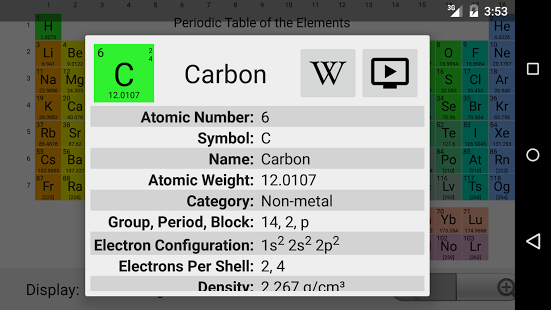 Screenshot of Elementary: Periodic Table