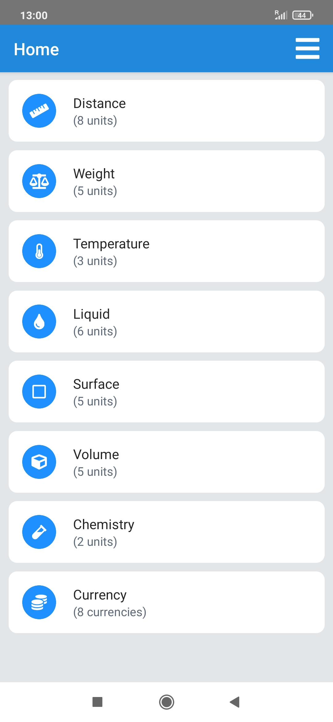Screenshot of UnitsTool