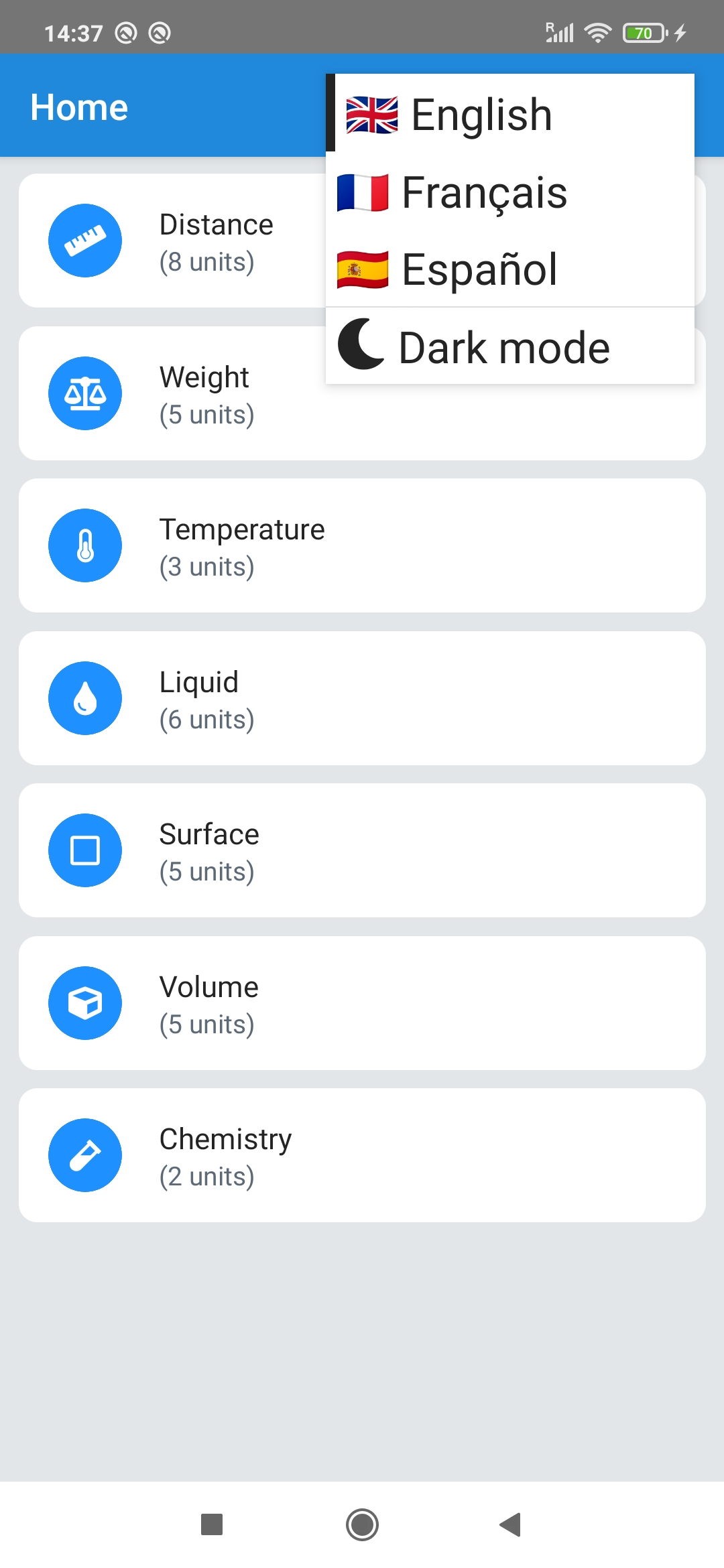 Screenshot of UnitsTool