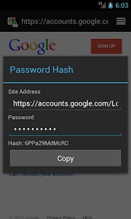 Screenshot of Password Hash