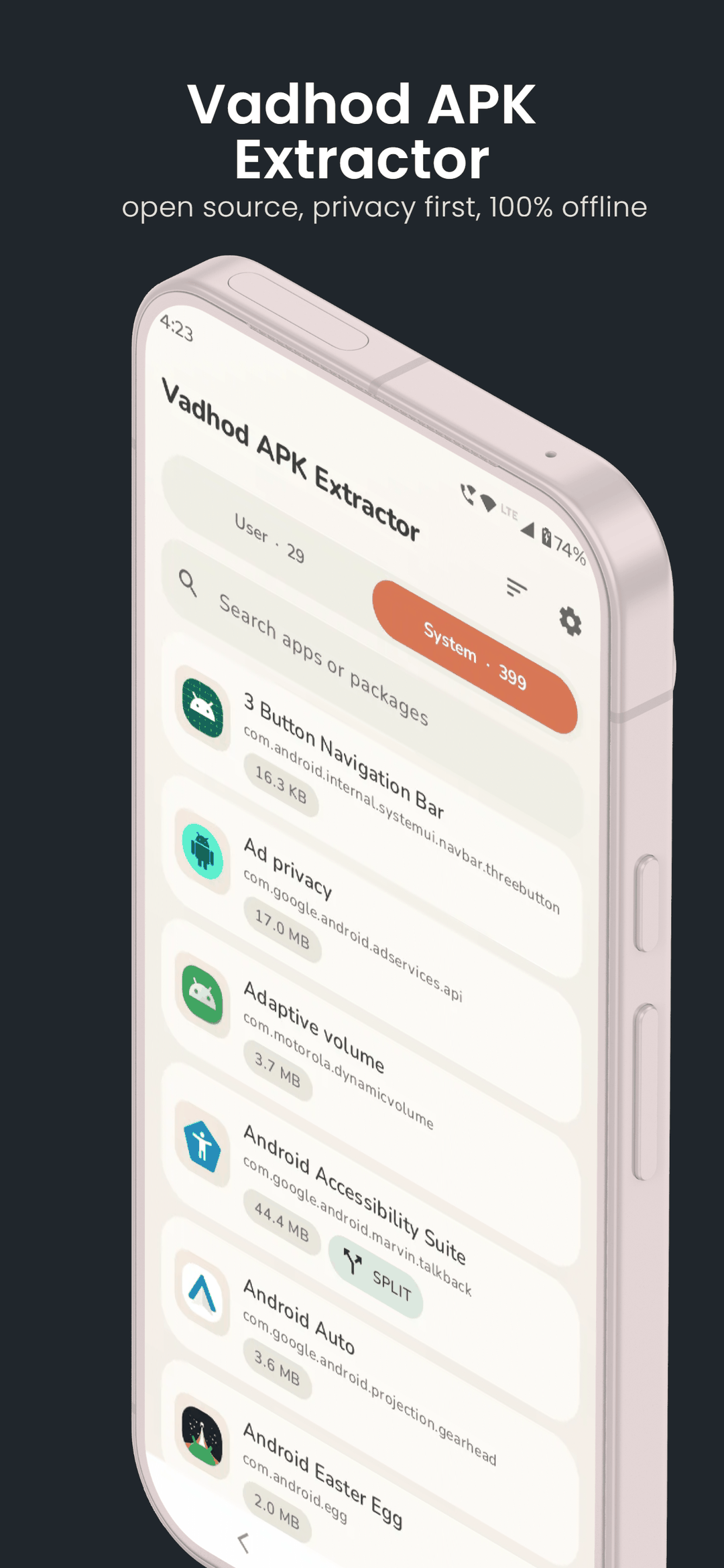 Screenshot of Vadhod APK Extractor
