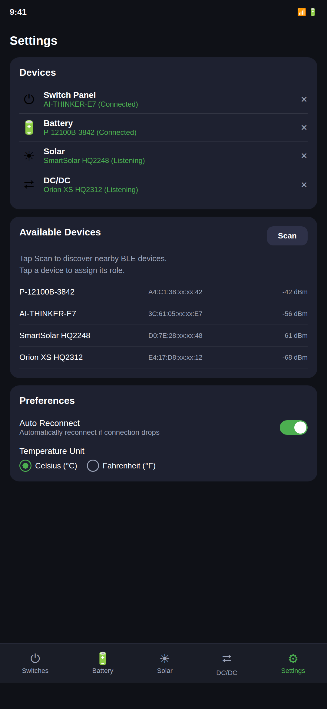 Screenshot of VanAccess BMS Monitor