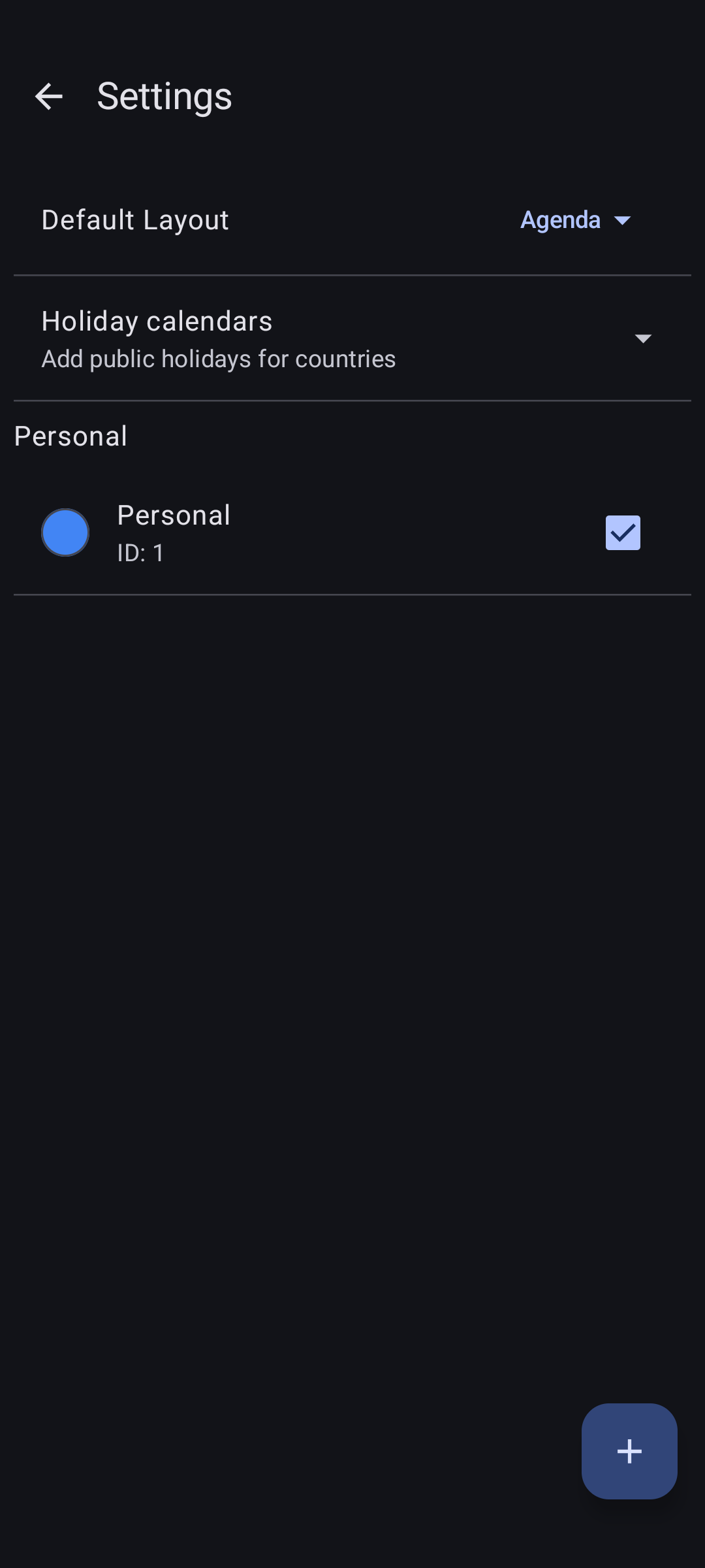 Screenshot of MA Calendar