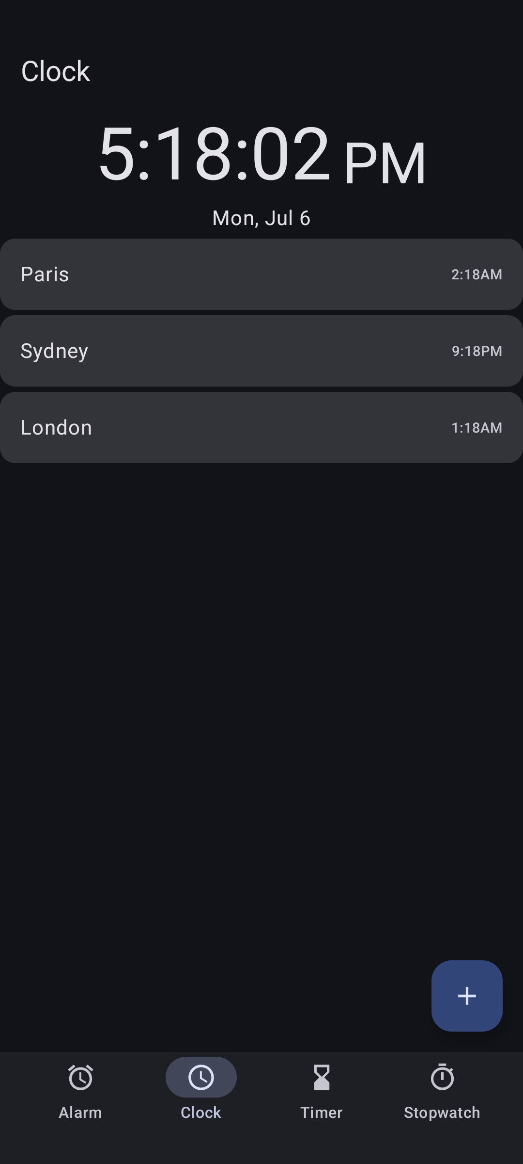 Screenshot of MA Clock
