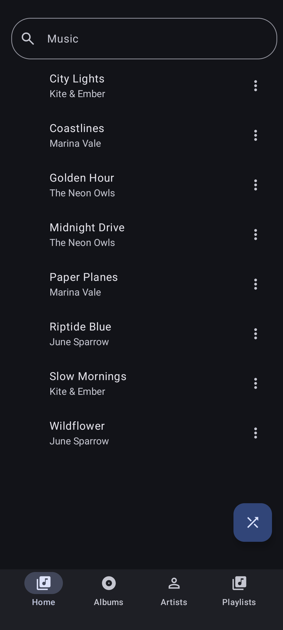Screenshot of MA Music