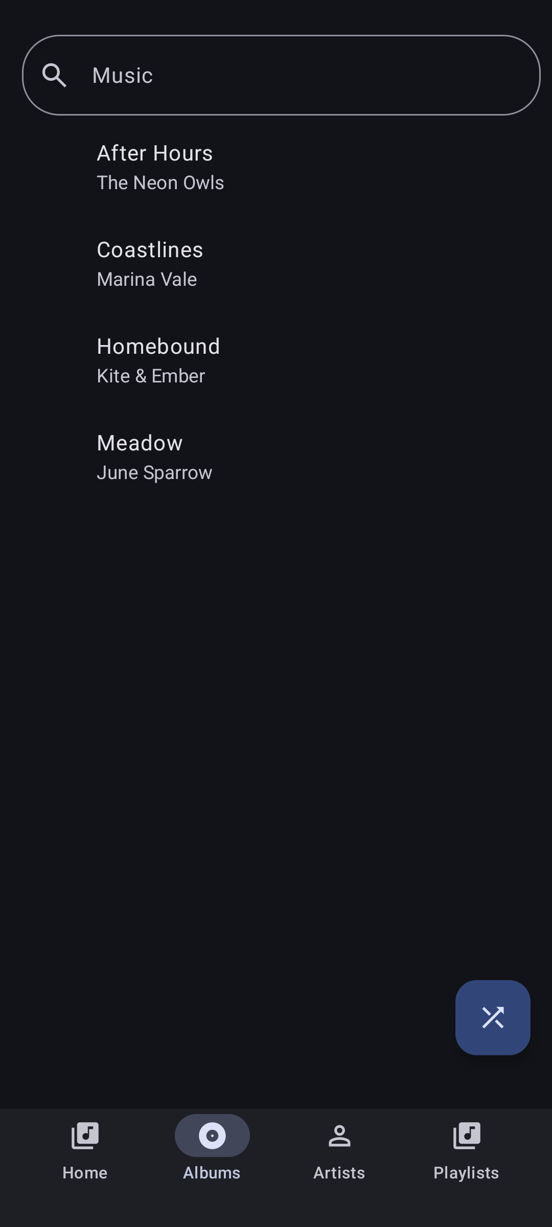 Screenshot of MA Music