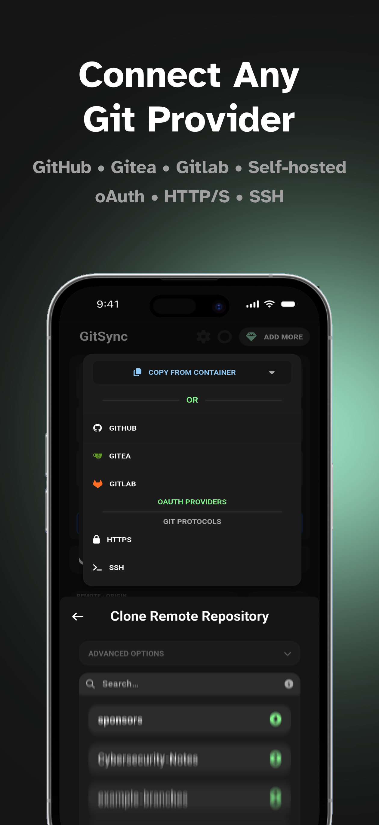 Screenshot of GitSync