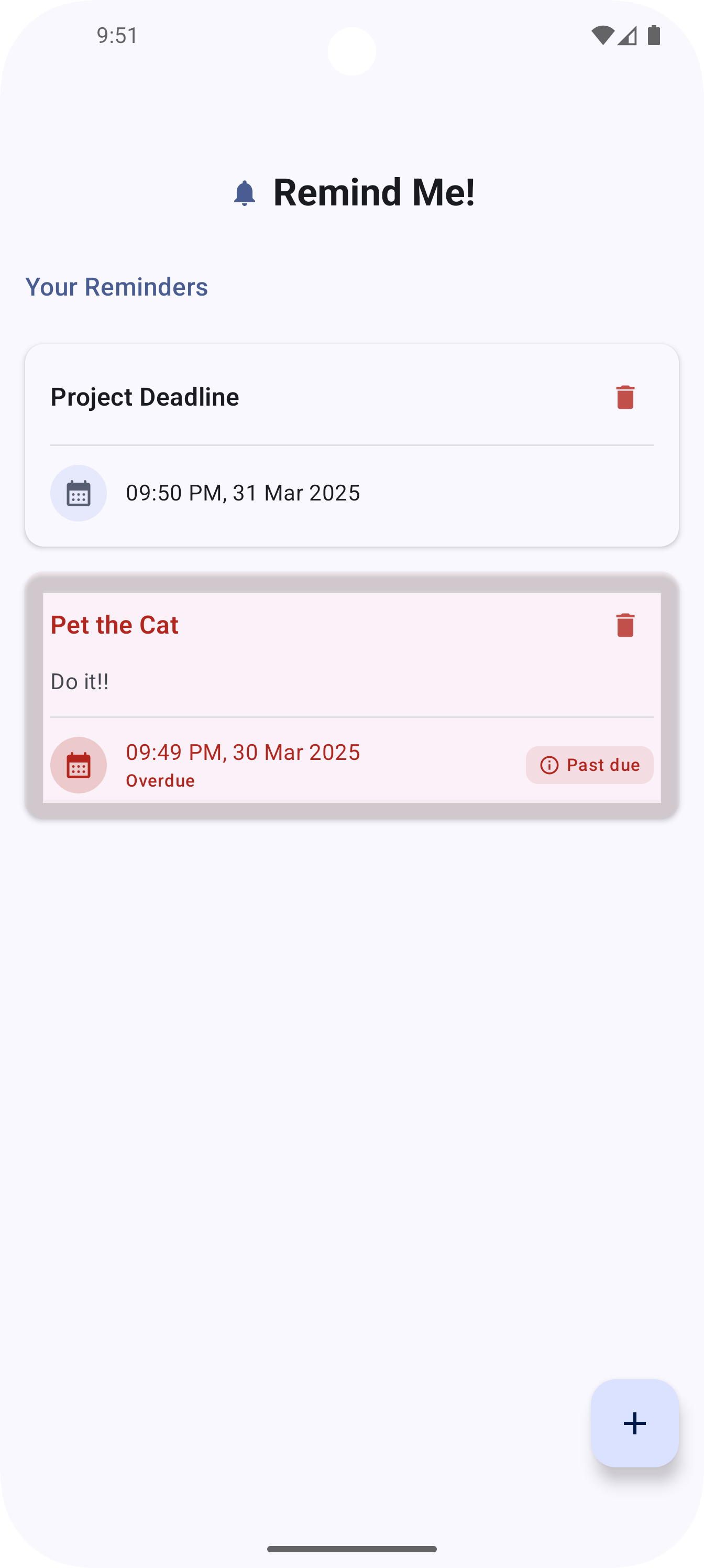 Screenshot of Remind Me!