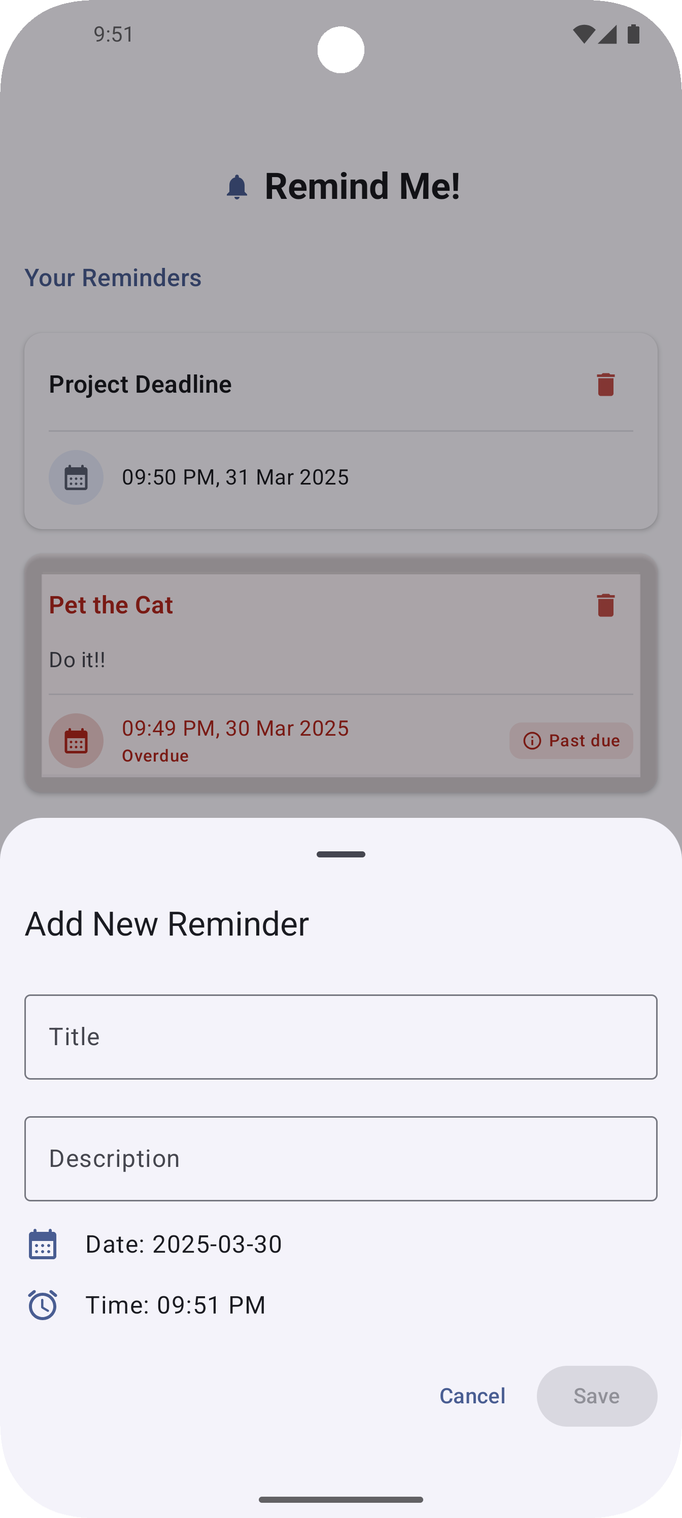 Screenshot of Remind Me!