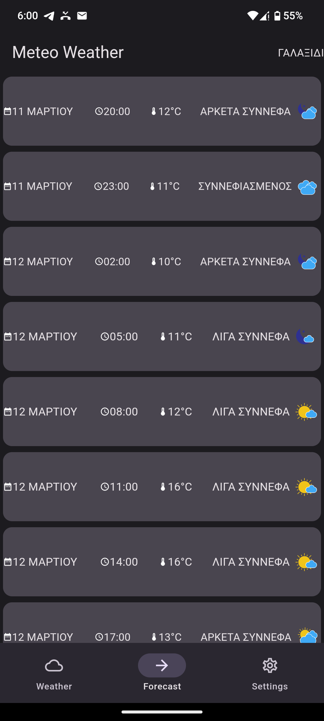Screenshot of Meteo Weather Greece