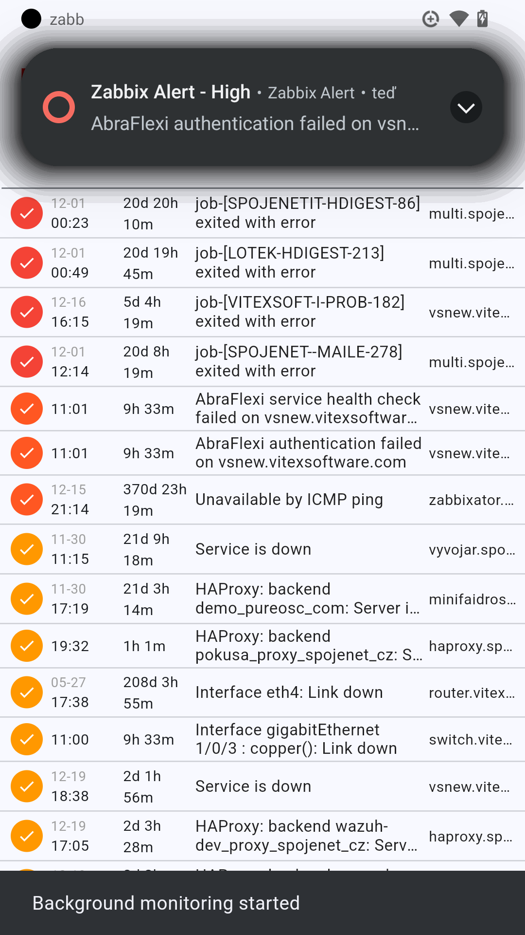 Screenshot of Zabb