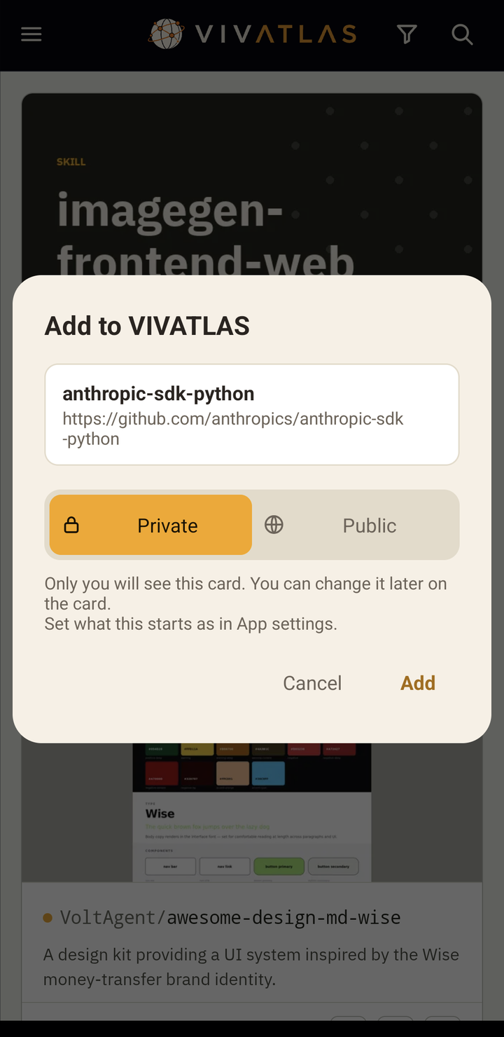 Screenshot of VIVATLAS