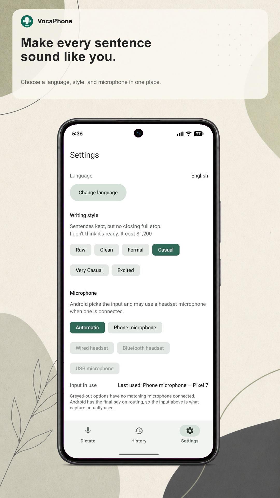 Screenshot of VocaPhone