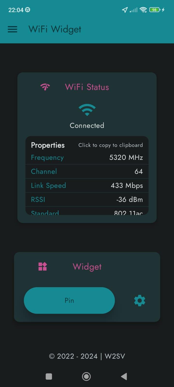 Screenshot of WiFi Widget