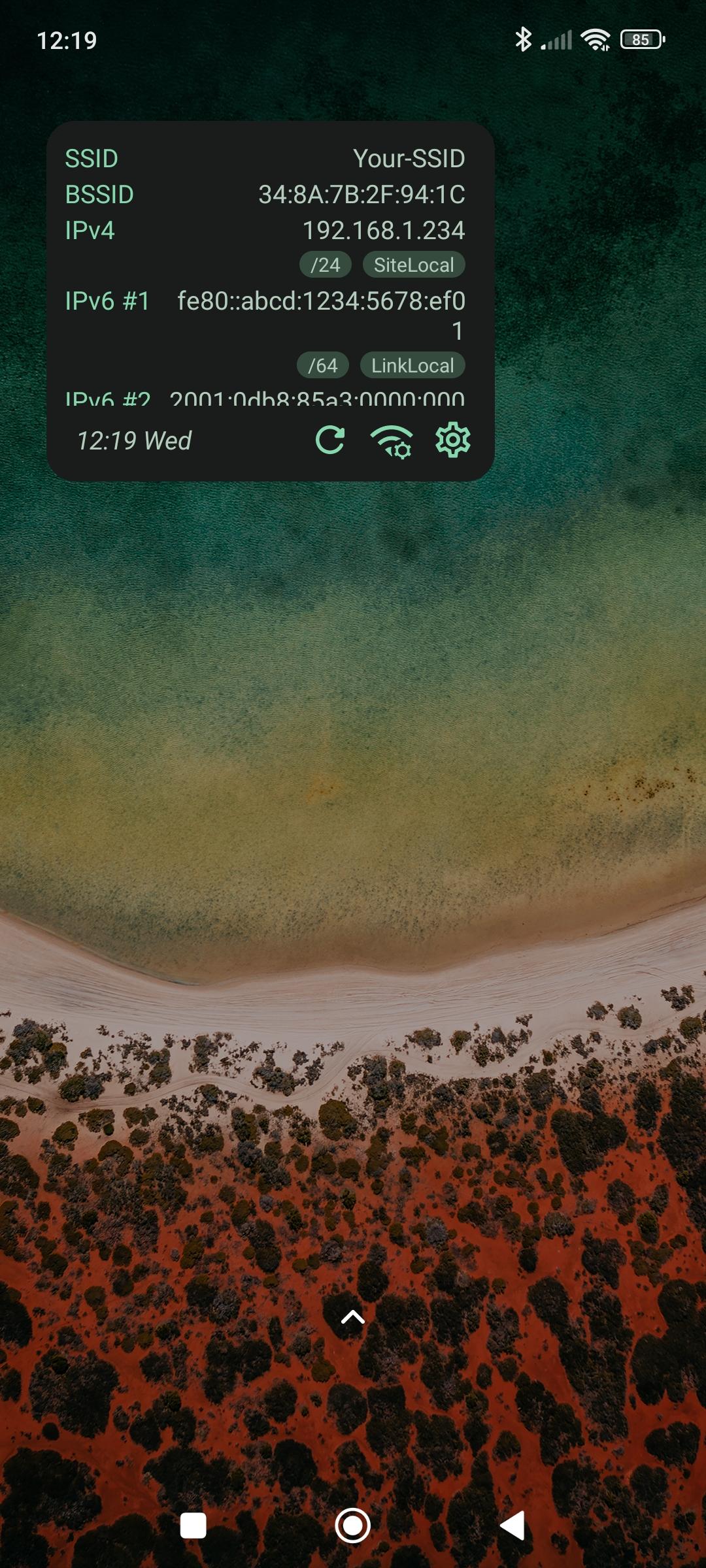 Screenshot of WiFi Widget