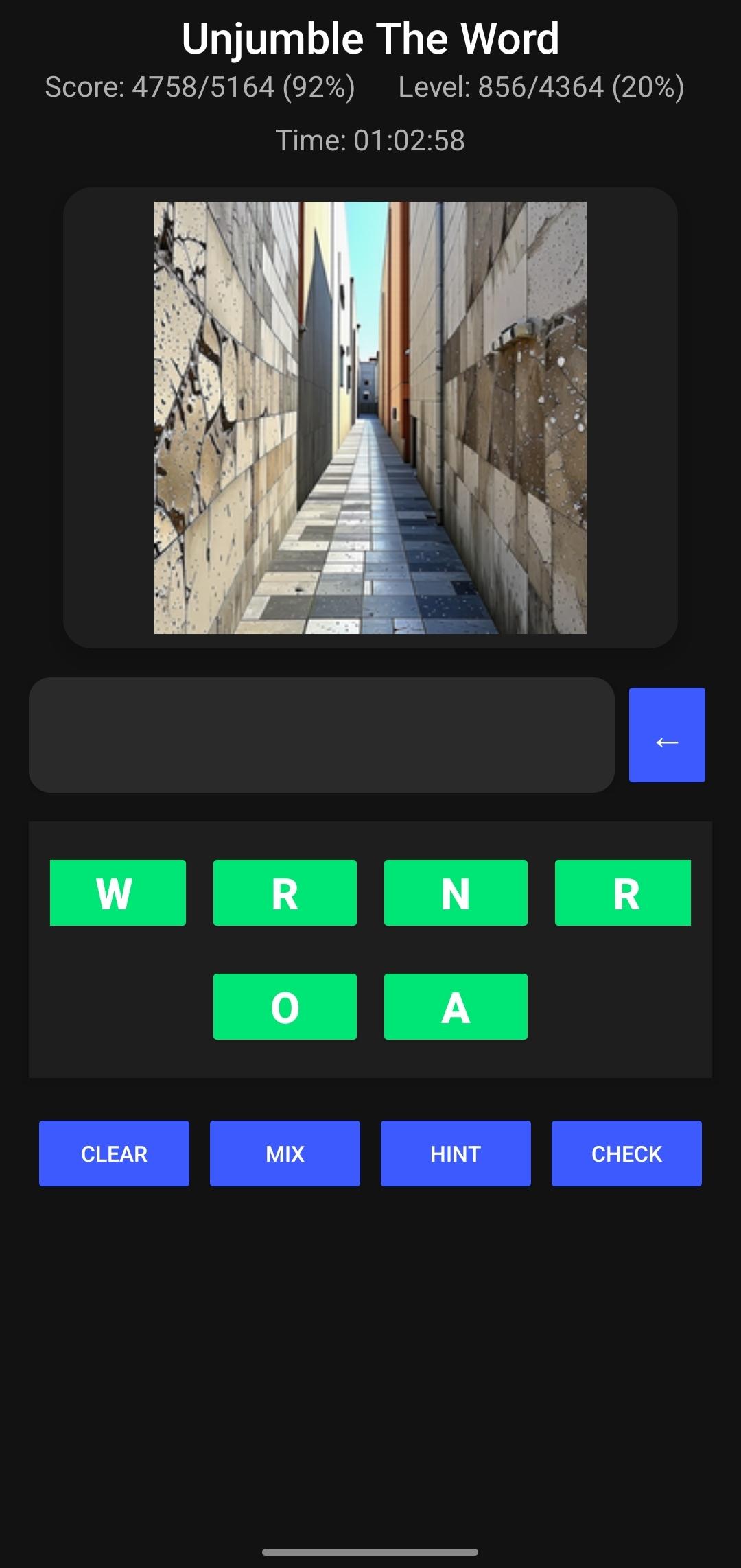 Screenshot of unjumble