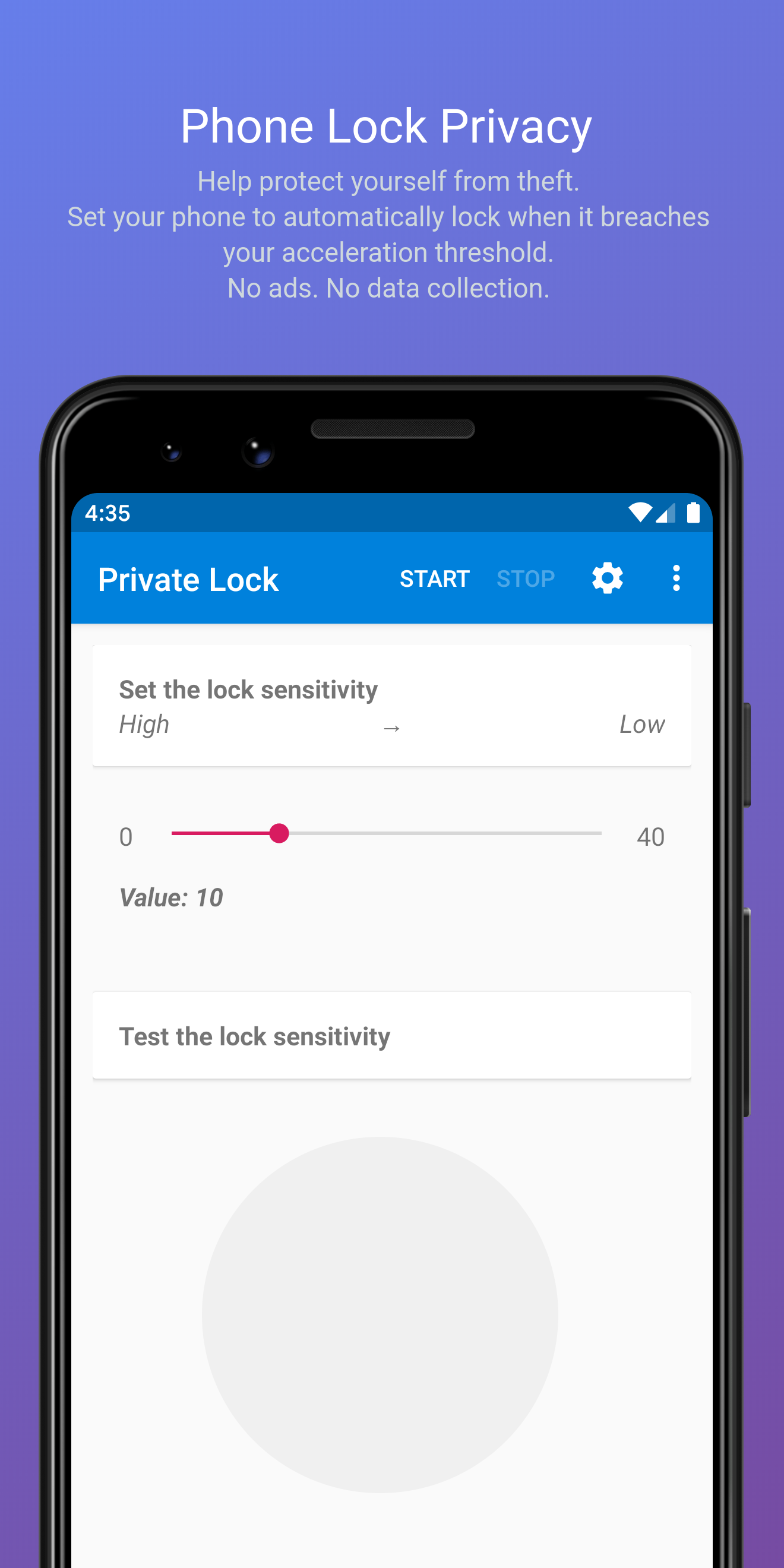 Screenshot of Private Lock