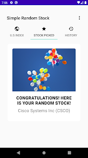 Screenshot of Simple Random Stock