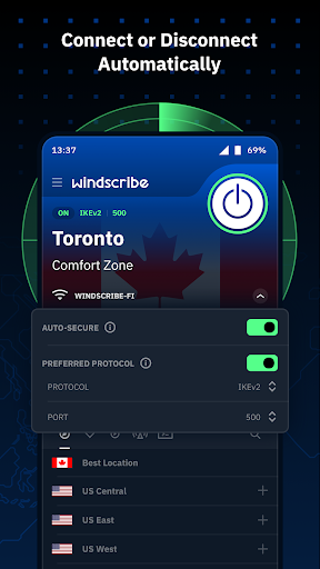 Screenshot of Windscribe