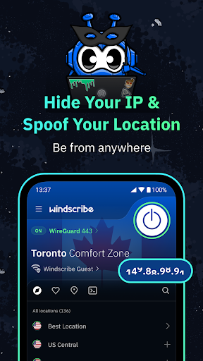 Screenshot of Windscribe