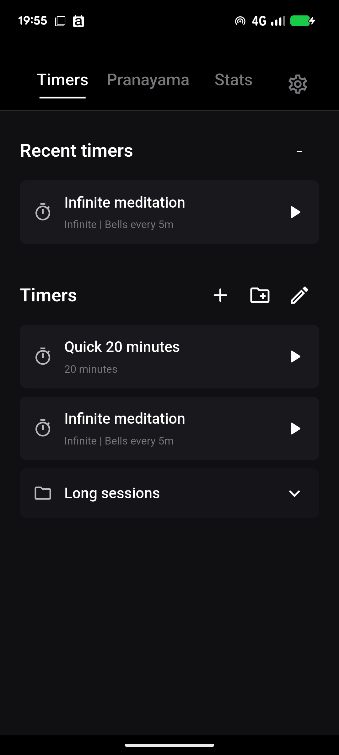 Screenshot of Bruno's Meditation Timer