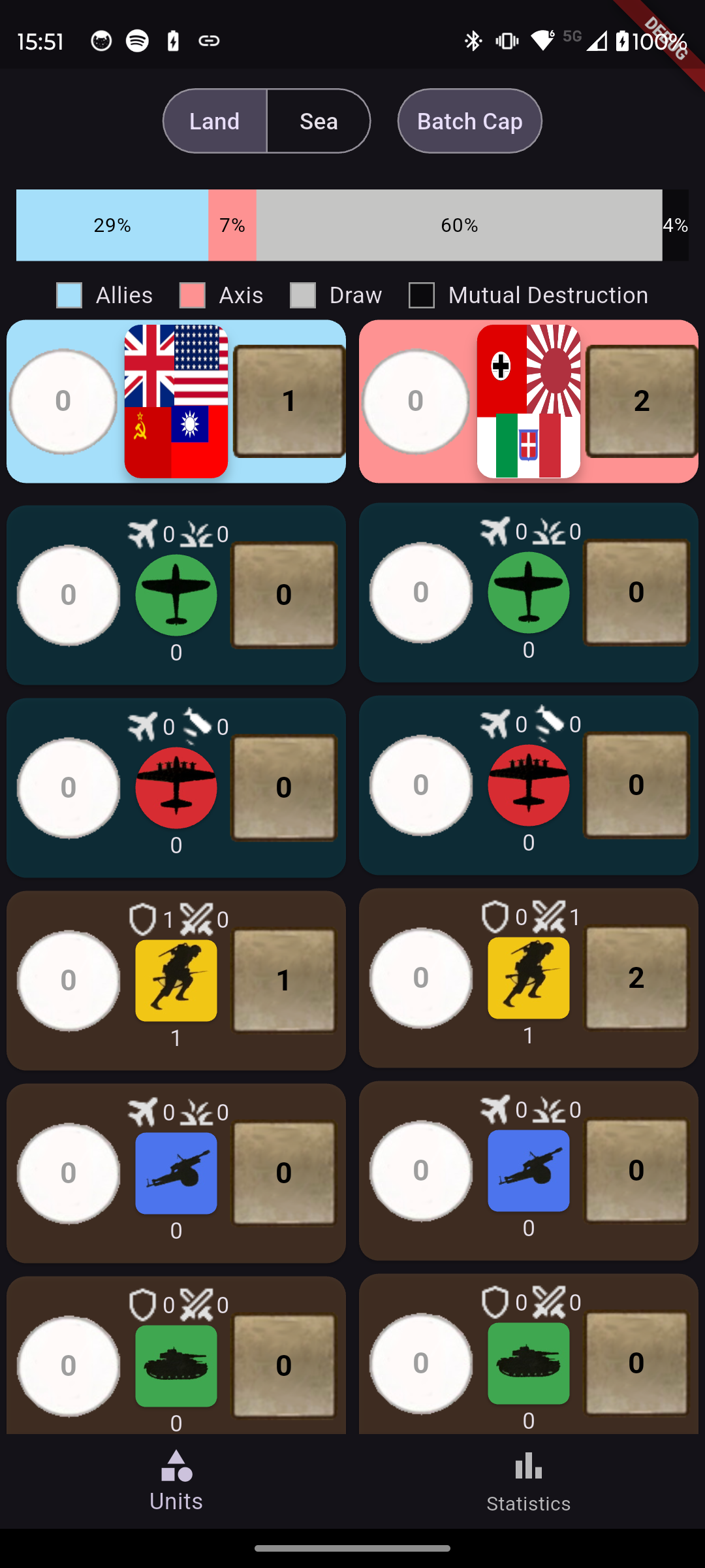 Screenshot of WR Battle Sim