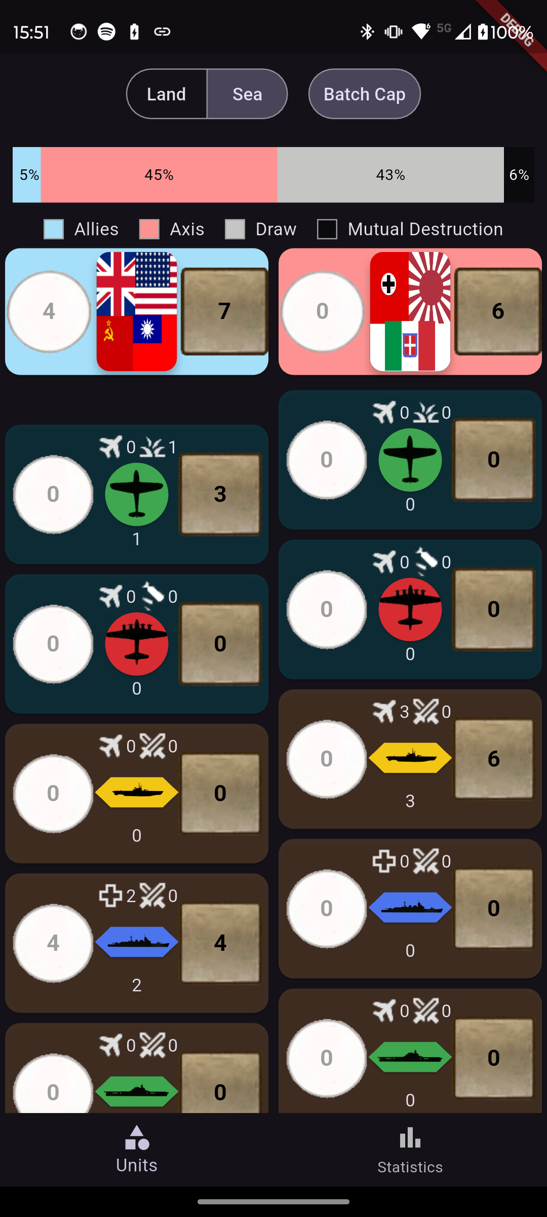Screenshot of WR Battle Sim
