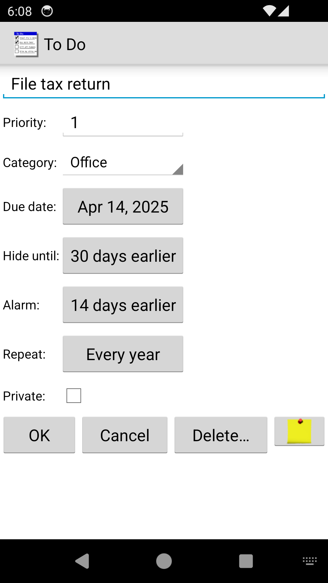 Screenshot of To Do