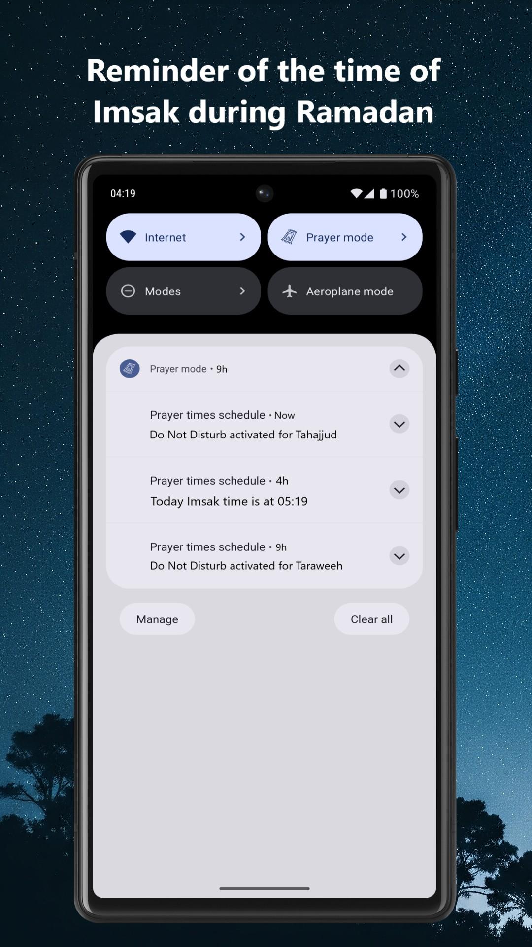 Screenshot of Prayer mode