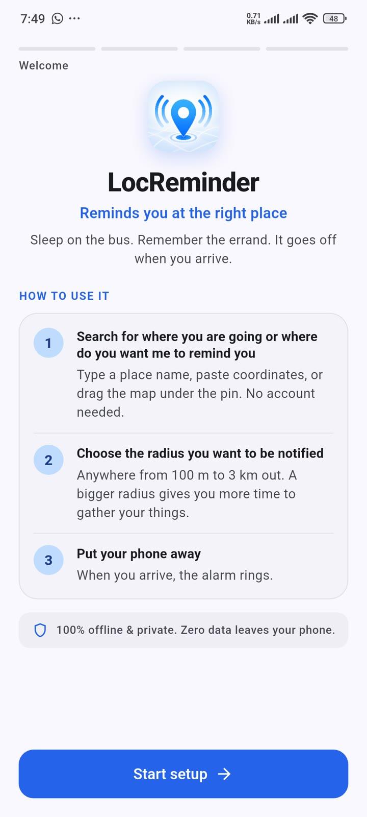 Screenshot of LocReminder