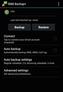 Screenshot of SMS Backup+