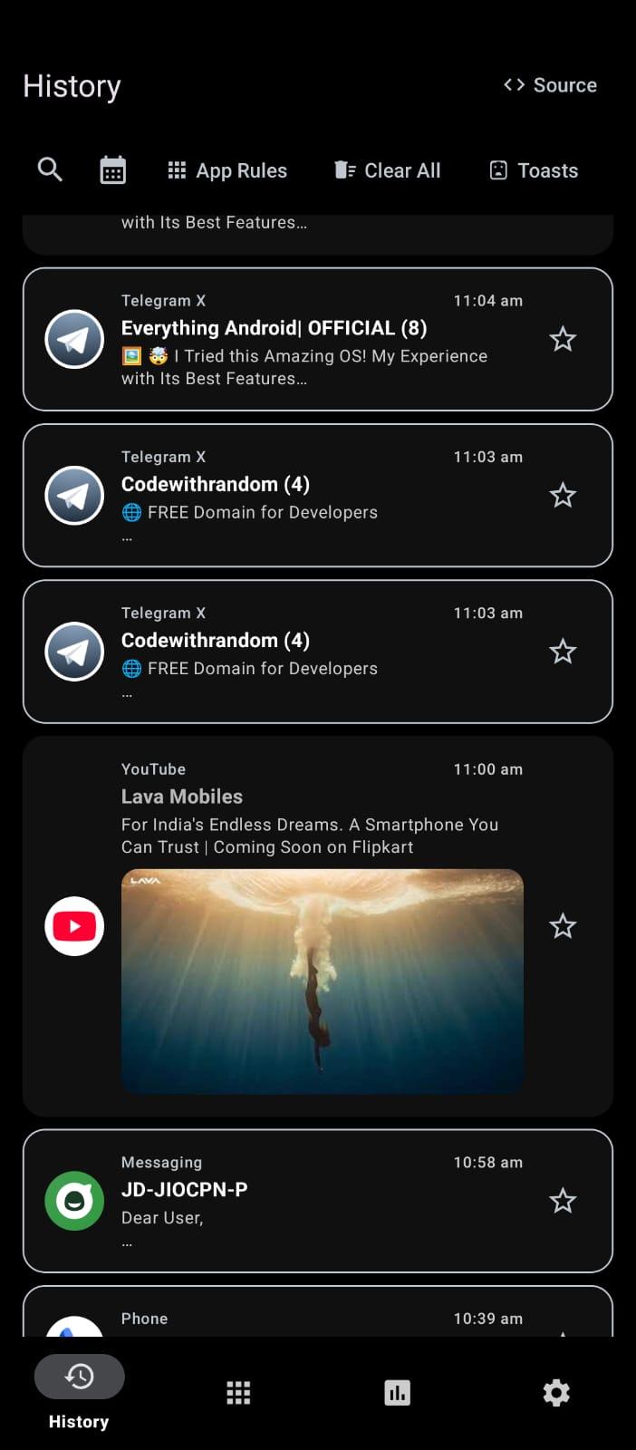 Screenshot of Notification Vault