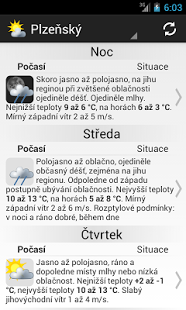 Screenshot of Počasí v krajích
