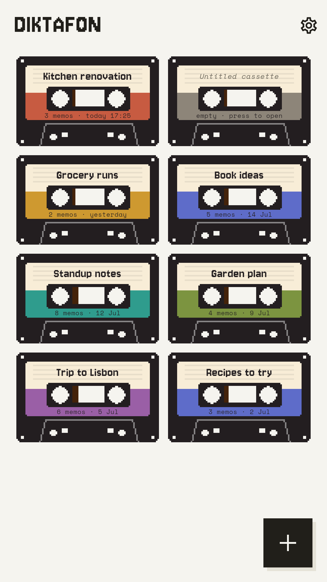 Screenshot of Diktafon: Voice Memos on Tape