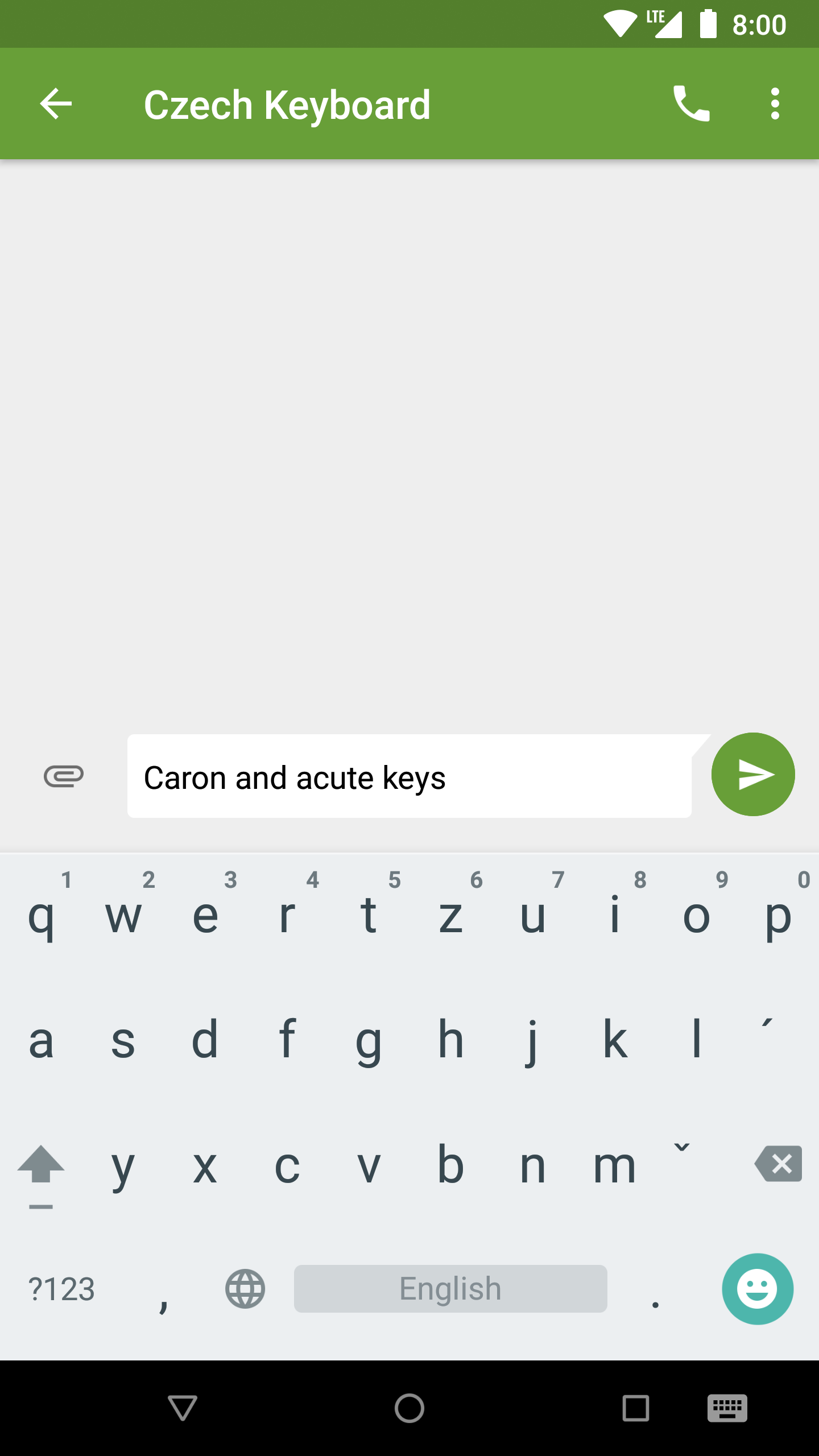 Screenshot of Czech Diacritic Keyboard