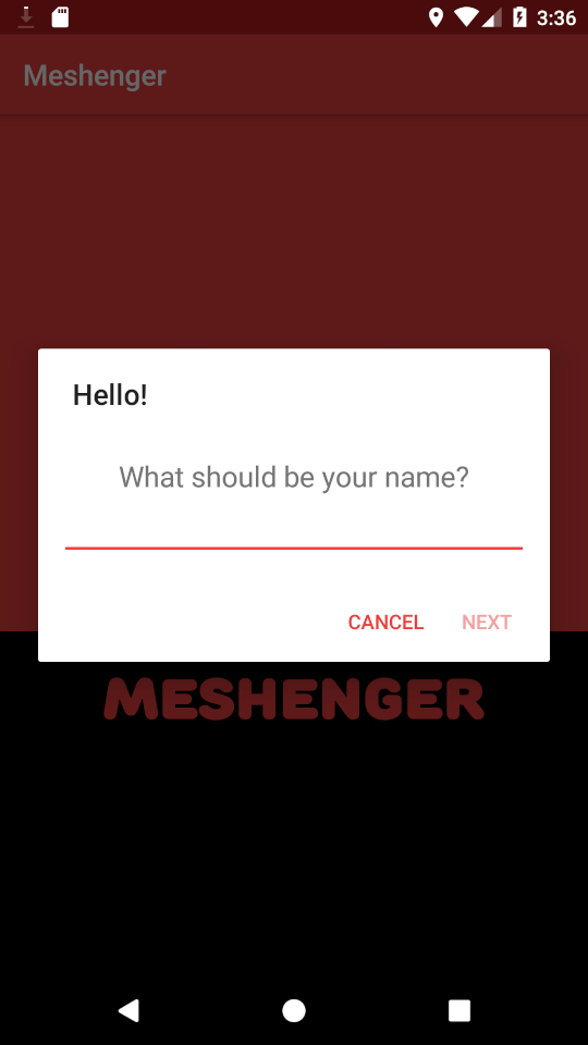 Screenshot of Meshenger