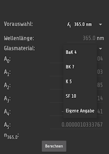 Screenshot of Aalener Optik-Formelrechner