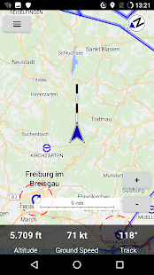 Screenshot of enroute flight navigation