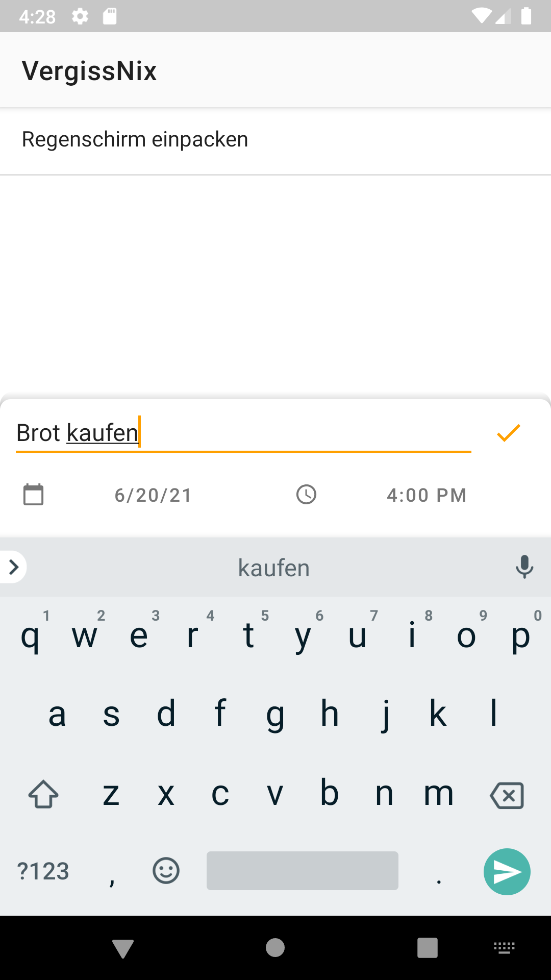 Screenshot of VergissNix