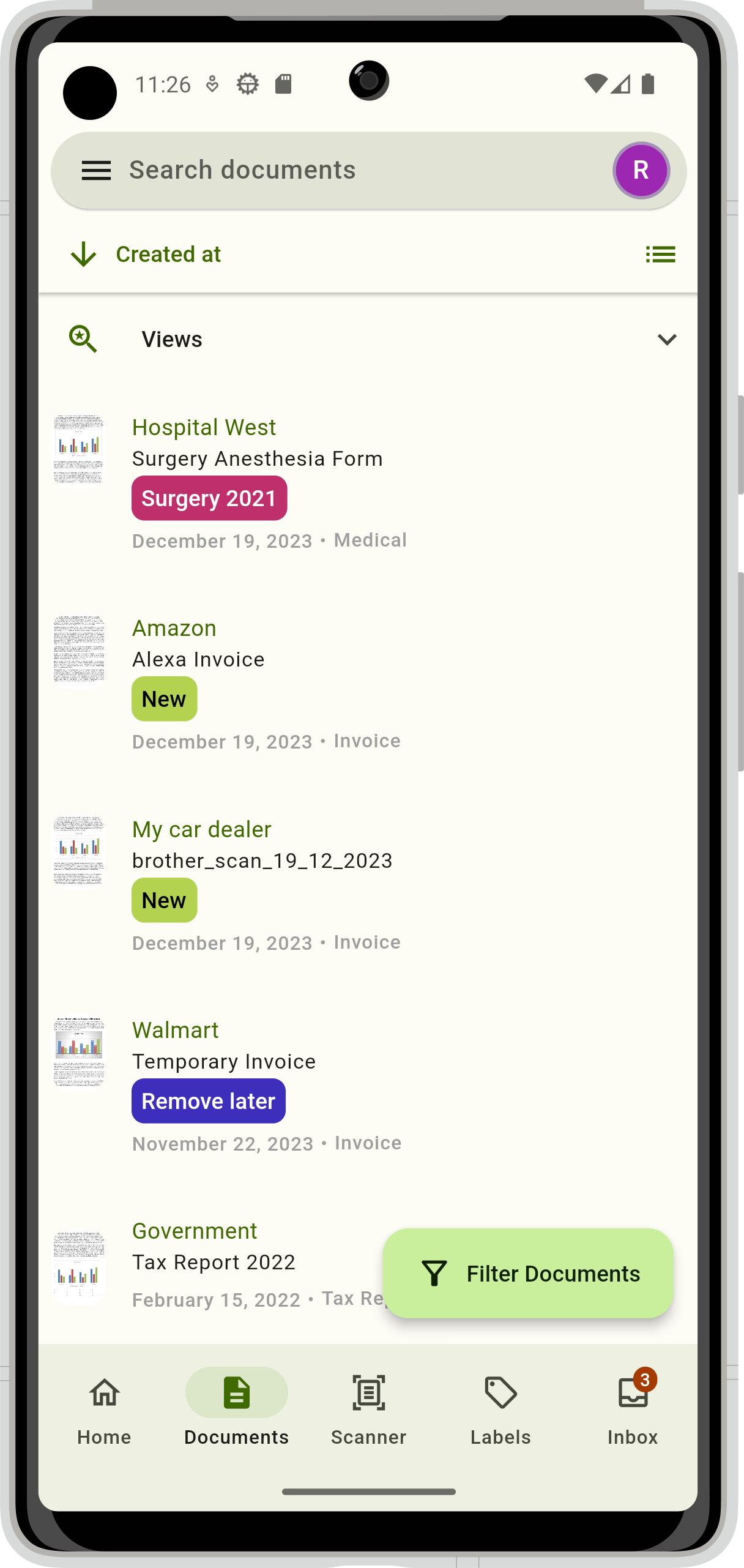 Screenshot of Paperless Mobile