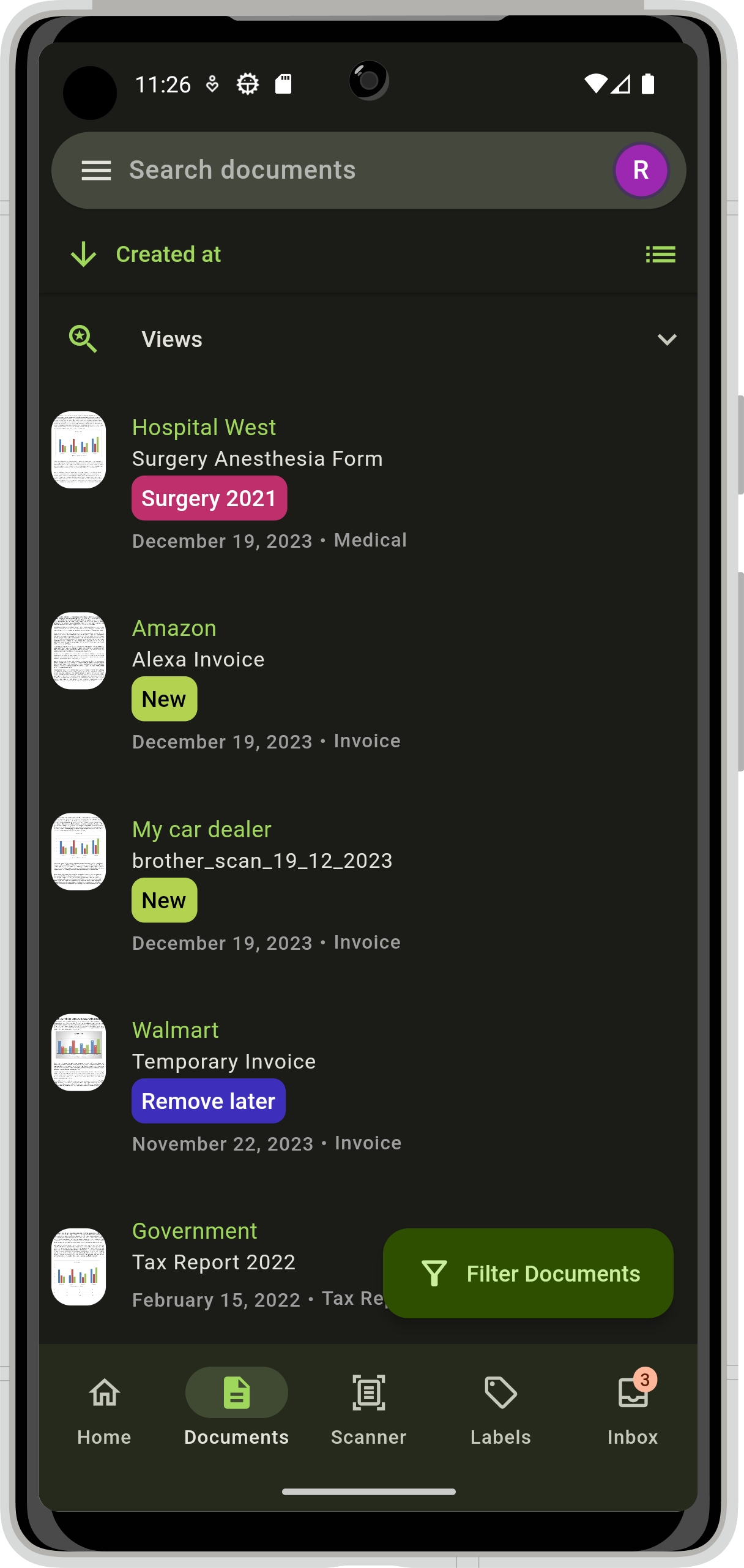 Screenshot of Paperless Mobile
