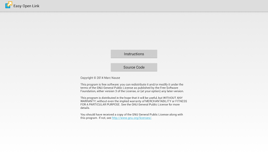 Screenshot of Easy Open Link