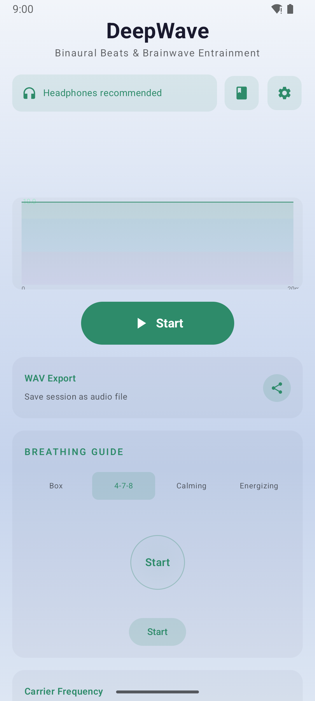 Screenshot of DeepWave: Binaural Beats
