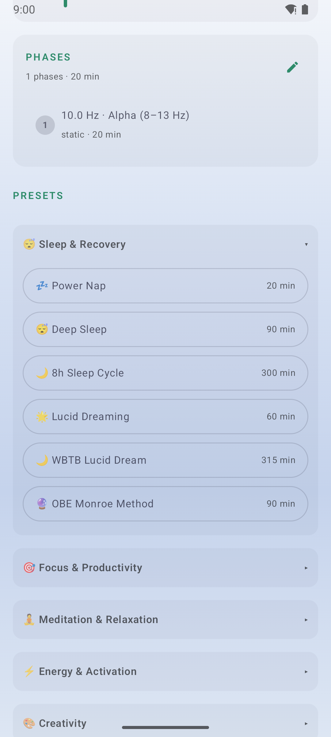 Screenshot of DeepWave: Binaural Beats