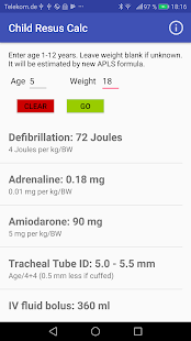 Screenshot of Child Resus Calc