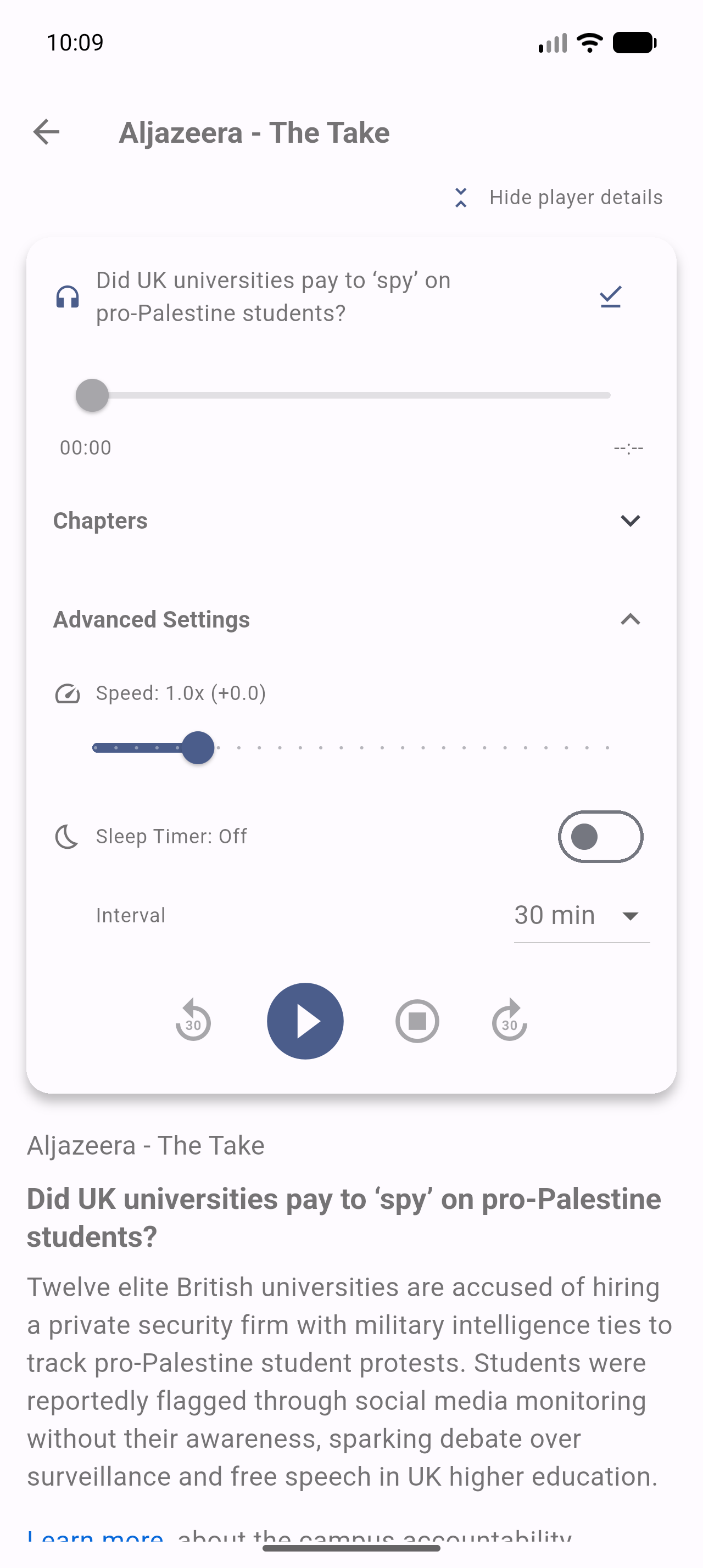 Screenshot of Flux News