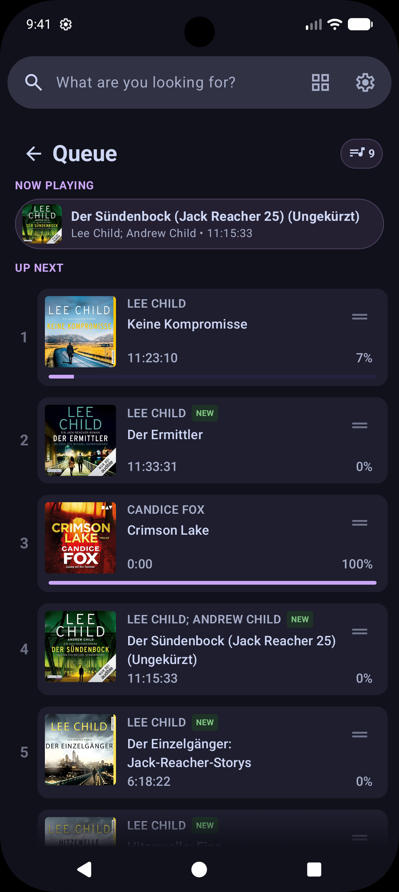 Screenshot of Clio Audiobook Player