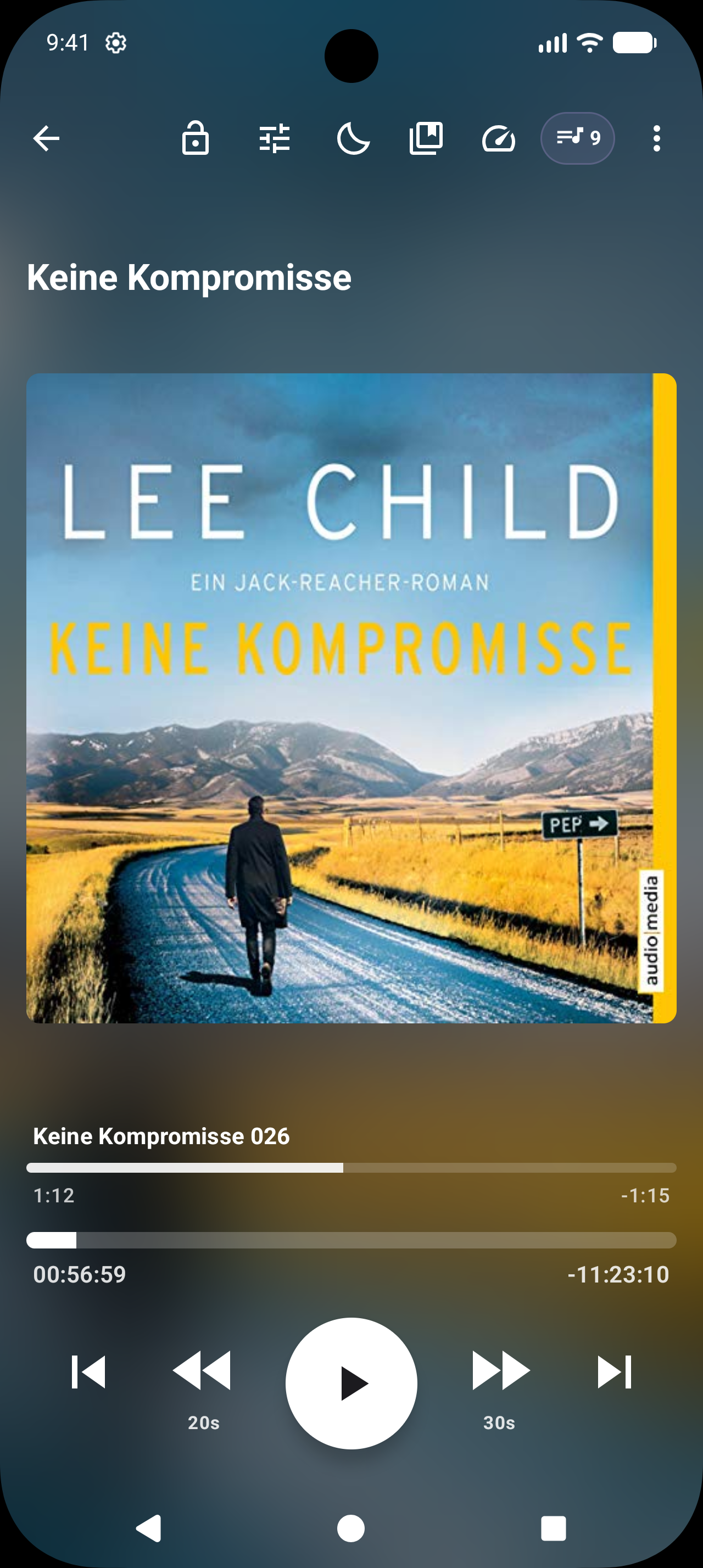 Screenshot of Clio Audiobook Player