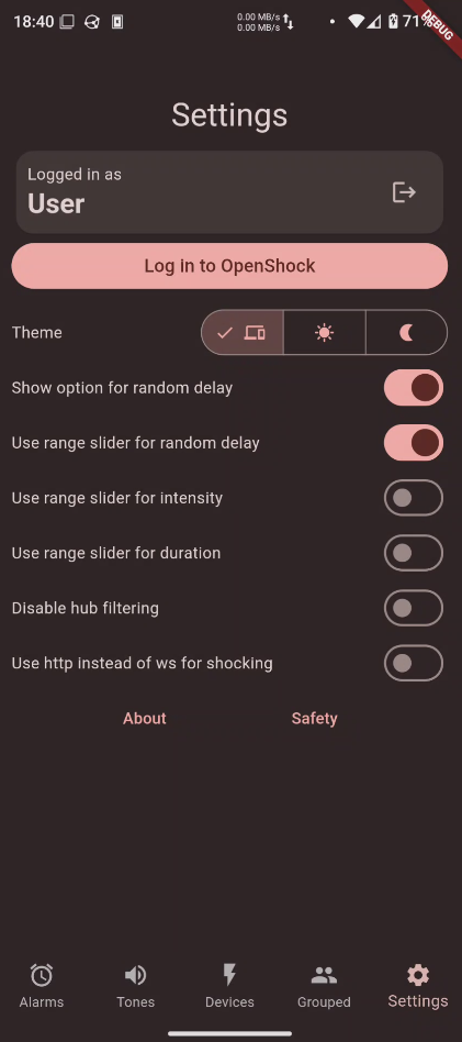 Screenshot of ShockAlarm