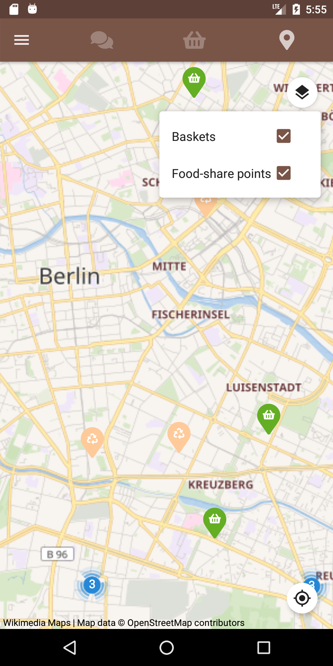 Screenshot of foodsharing